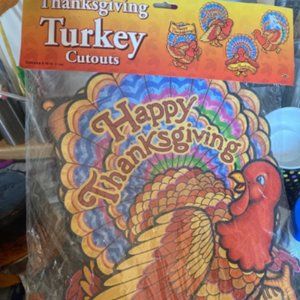 Beistle Thanksgiving turkey cutouts 1997 NOS